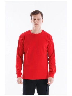 Regular Bisiklet Yaka Sweatshirt Kırmızı