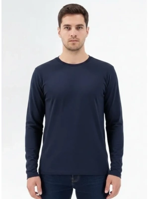 Regular Bisiklet Yaka Sweatshirt - Lacivert