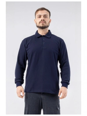 Regular Polo Pike Uzun Kol T-Shirt Lacivert