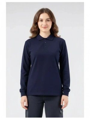 Regular Polo Pike Uzun Kol T-Shirt Lacivert