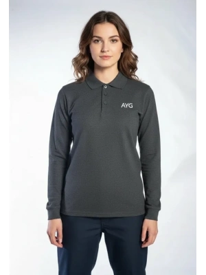 Regular Polo Sweatshirt Antrasit