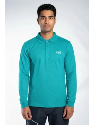 Regular Polo Sweatshirt Turkuaz