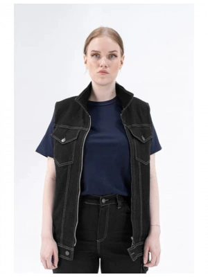 Teksas Kot Yelek Siyah