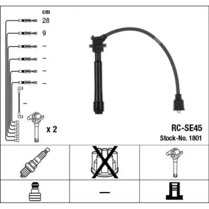Suzuki Vitara, SX4, Swift, Grand Buji Kablosu 1.6 1998-2005 - NGK 1801