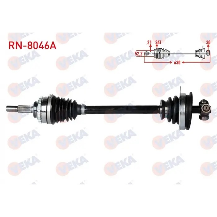 VEKA RN8046A | Aks Komple Sol Renault Clio Kangoo 8V 03-