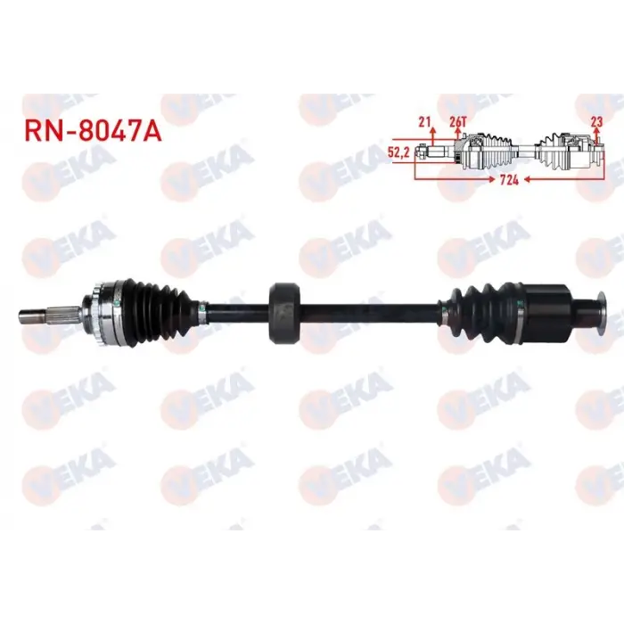 VEKA RN8047A | Aks Komple Sağ Renault Clio Kangoo 8V 03-