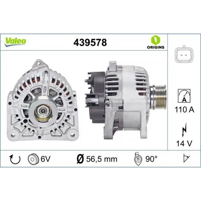 VALEO 439578 | Alternatör 12V 110A Renault Megane II Duster 02-08