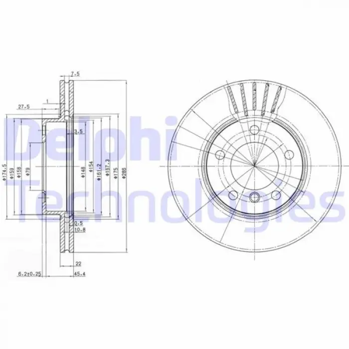 DELPHI BG2623C | Ön Fren Diski BMW E36 E46