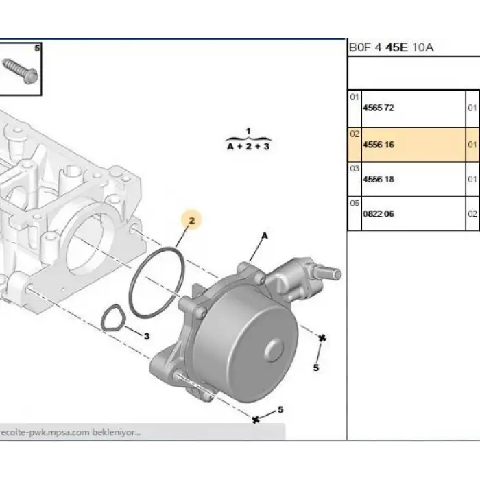 PSA 455616 | Vakum Pompa Contası P206 C3 Fiesta Skt Kutu İçinde 02-08