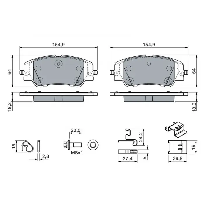PSA 6501627780 | Ön Balata Peugeot P208 II P2008 C4 19-