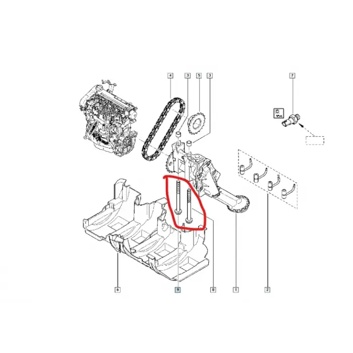 MAIS 7703002873 | Yağ Pompa Cıvatası Takım Renault - Dacia 1.5 DCI K9K M8X1.25