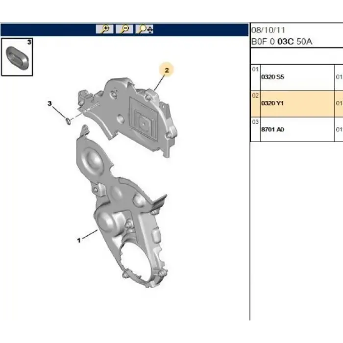 PSA 0320Y1 | Triger Üst Kapağı P206 P307 Bipper C2 C3 Fiesta