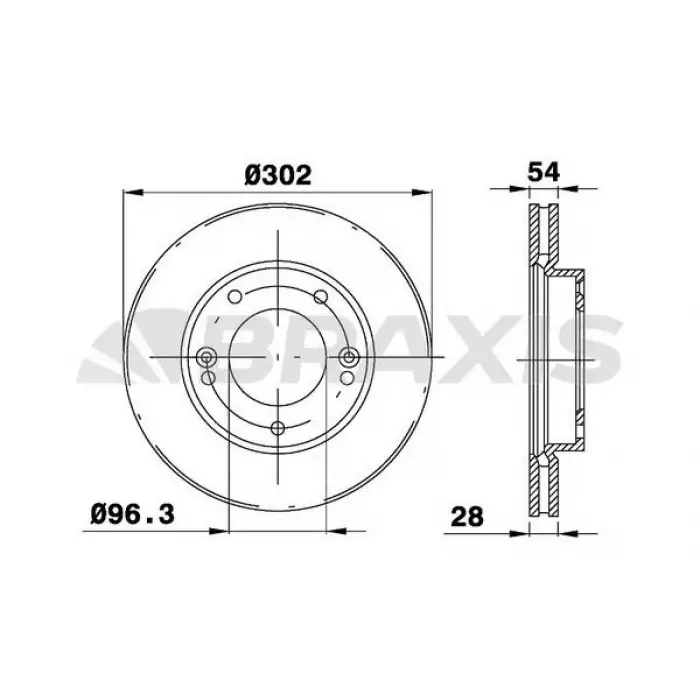 Kia Sorento Ön Fren Diski Takım 302 mm 2002-2009 - BRAXIS AE0367