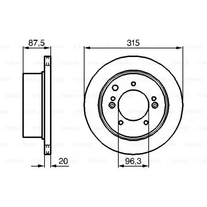 Kia Sorento Arka Fren Diski Takım 2002-2006 - BOSCH 0986479232
