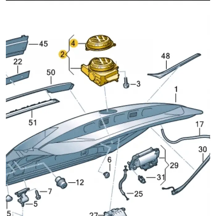 Volkswagen, Audi, Seat Bagaj Kilit Mekanizması - VAG ORJINAL 3G0827469JBDPJ
