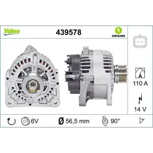 VALEO 439578 | Alternatör 12V 110A Renault Megane II Duster 02-08