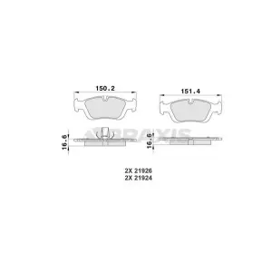 BRAXIS AA0427 | Ön Fren Balatası BMW E36 E46
