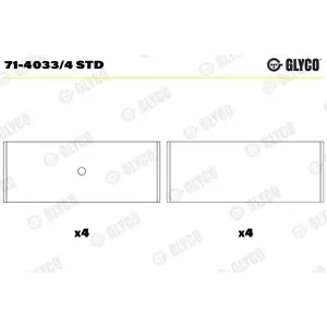 GLYCO 7140334STD | Kol Yatak STD Fiat Doblo Fiorino Linea