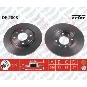 TRW DF2808 | Ön Disk Citroen C-Elysee C4 C3 I 12-