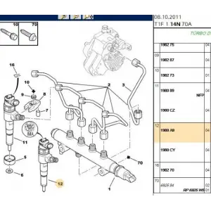 PSA 1980A9 | Yakıt Enjektörü Peugeot P206-P307 Citroen C2 C3