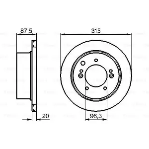 Kia Sorento Arka Fren Diski Takım 2002-2006 - BOSCH 0986479232