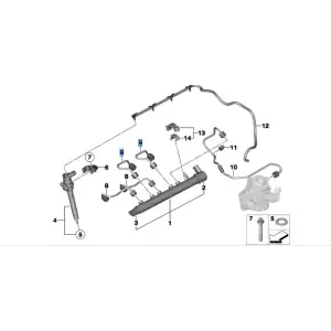 BMW 3 Serisi F30 Kasa Enjektör Borusu 2 Adet Orijinal N47 - BMW 13537810714