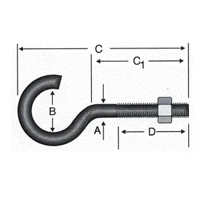 Açık Metrik Kanca M5 / 21x100 - 100 Adet