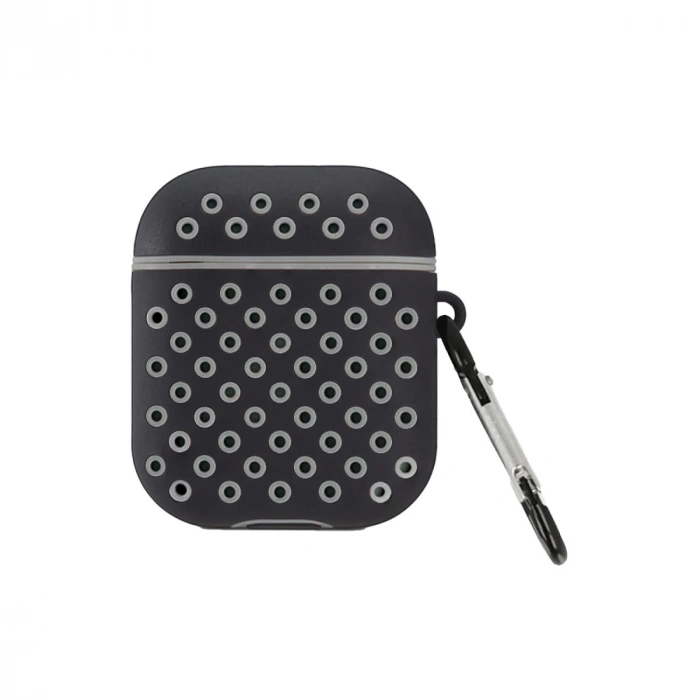 Airpods 2 (2.nesil) Spor Delikli Kılıf - Siyah-gri