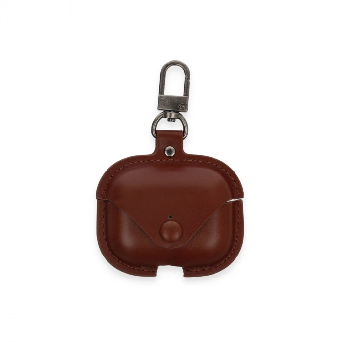 Airpods Pro 2 (2.nesil) Çanta Deri Kılıf - Kahverengi