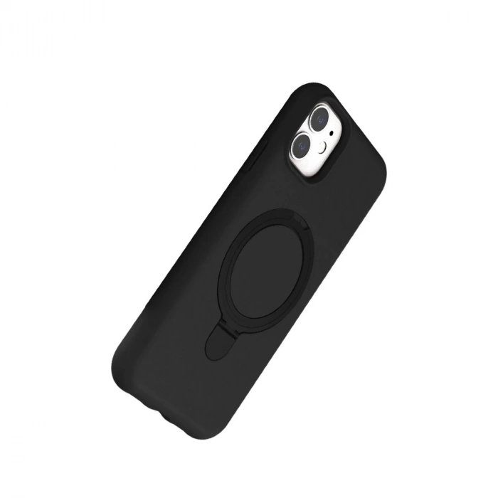 Apple İphone 11 Regal Magsafe Standlı Kapak - Siyah