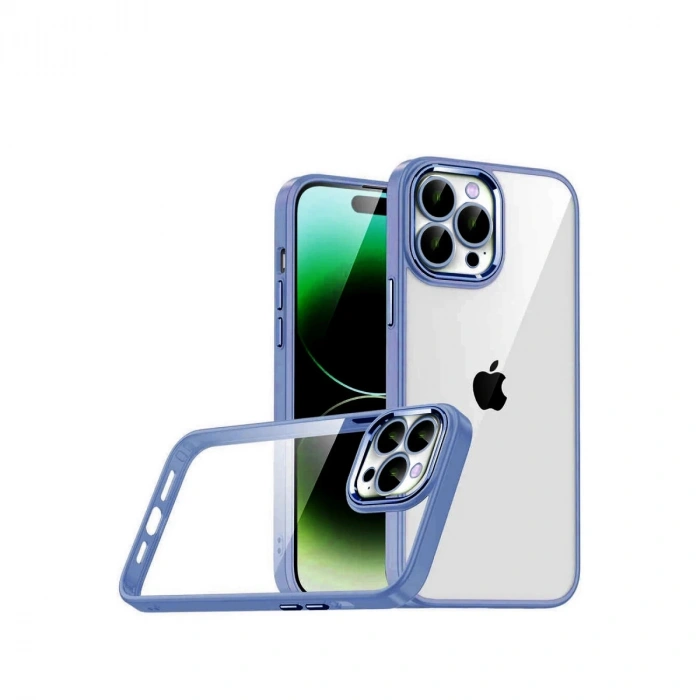 Apple İphone 15 Pro Max Razer Lensli Silikon - Açık Mavi