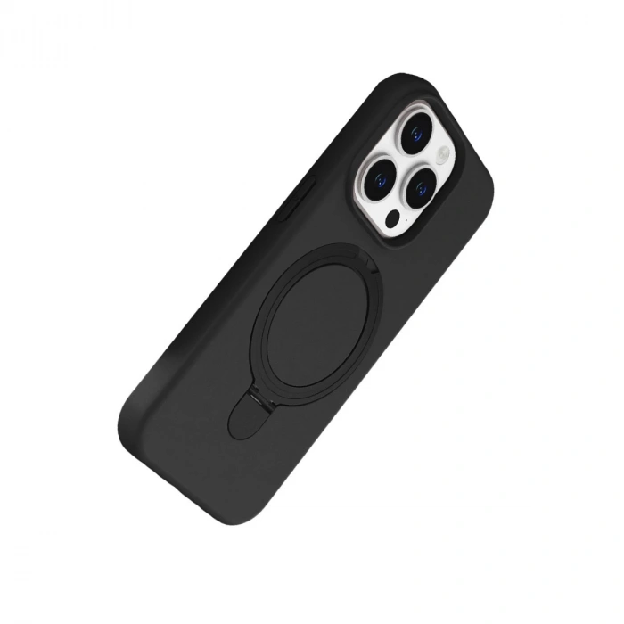 Apple İphone 15 Pro Max Regal Magsafe Standlı Kapak - Siyah