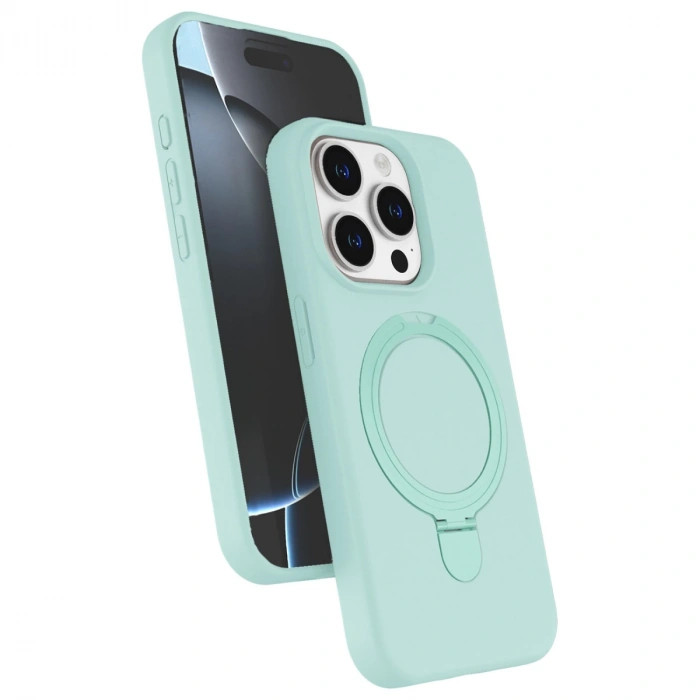 Apple İphone 15 Pro Max Regal Magsafe Standlı Kapak - Su Yeşili