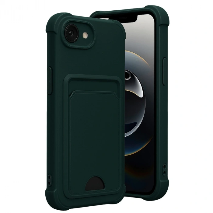 Apple İphone 16e Kelvin Kartvizitli Silikon - Koyu Yeşil