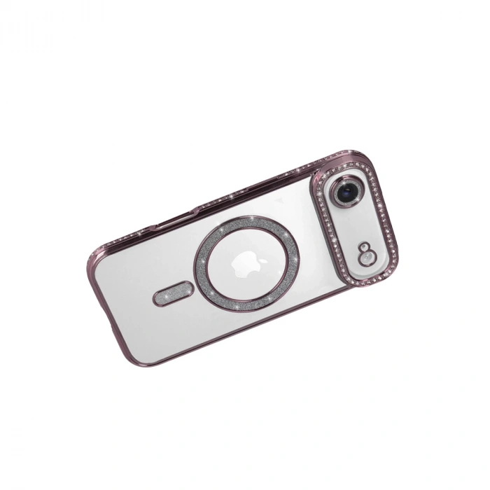 Apple İphone 17 Air Joke Simli Magneticsafe Kılıf - Pembe