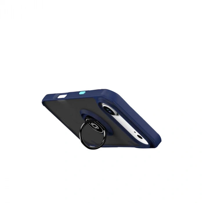 Apple İphone 17 Air Montreal Yüzüklü Silikon Kapak - Lacivert