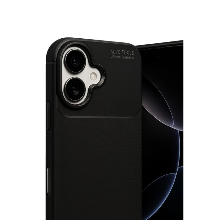 Apple İphone 17 Auto Focus Karbon Kapak - Siyah