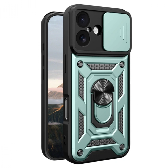 Apple İphone 17 Pars Lens Yüzüklü Silikon - Yeşil