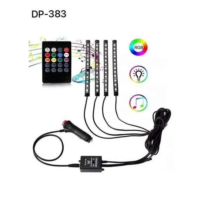 Araç İçi Ayak Altı Ses Duyarlı Şerit Led 4lü Set