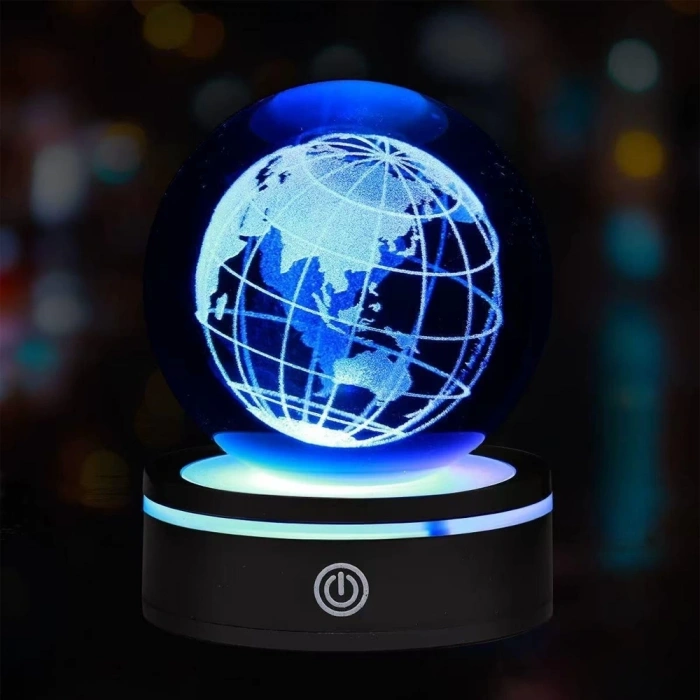 Dünya Tasarımlı Usb&039li Dönen Cam Küre