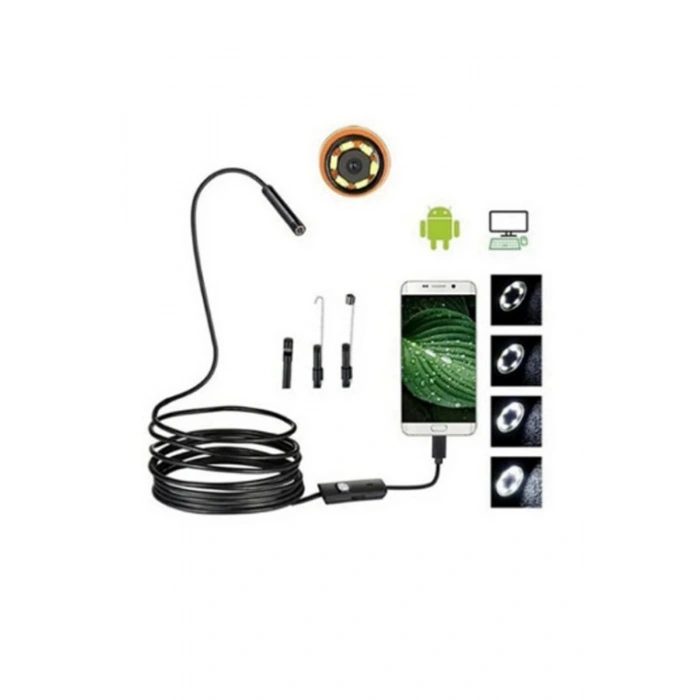 Endoskop 3 İn 1 Yılan Kamera Usb Micro Usb Type-c 20 Metre Sert Kablo
