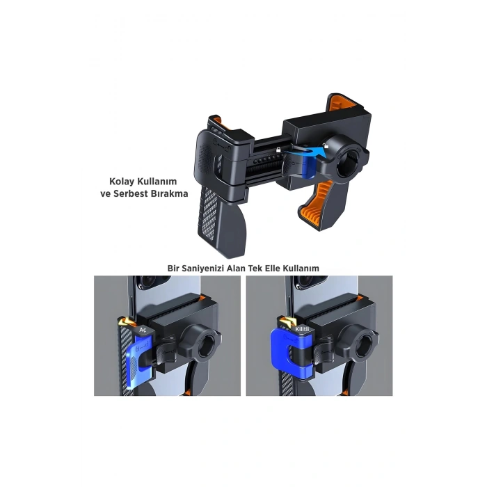 Gidon Bağlantılı Bisiklet Motosiklet İçin Esnek Abs 4-7.8″ İnç Telefon Tutucu 360° Dönebilen Tasarım