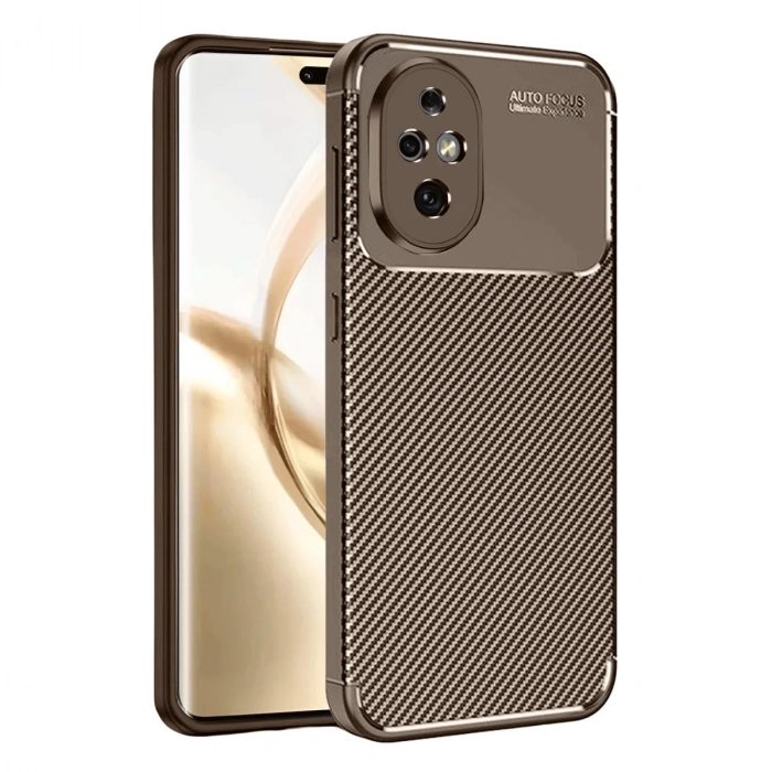 Honor 200 Kılıf Auto Focus Karbon Kapak - Kahverengi