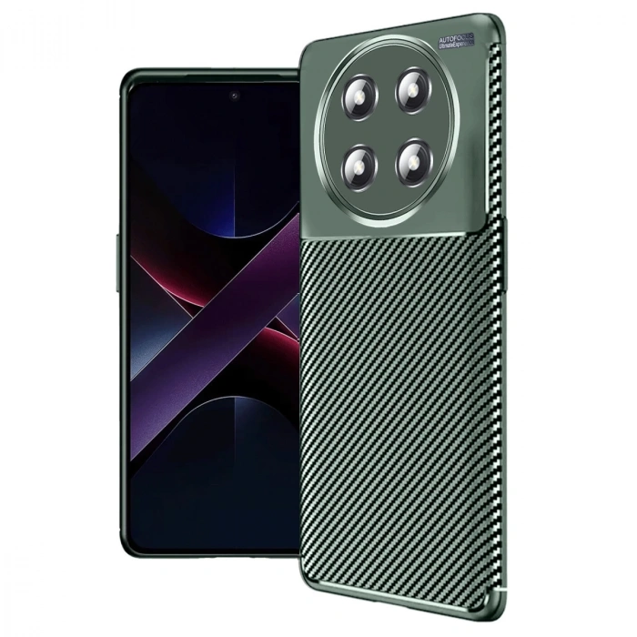 Honor Magic 7 Lite Kılıf Auto Focus Karbon Kapak - Koyu Yeşil