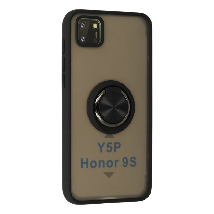 Huawei Y5p Kılıf Montreal Yüzüklü Silikon Kapak - Siyah