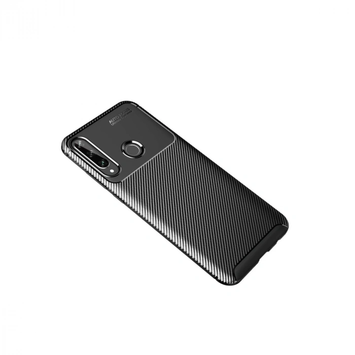 Huawei Y6p Kılıf Auto Focus Karbon Kapak - Siyah