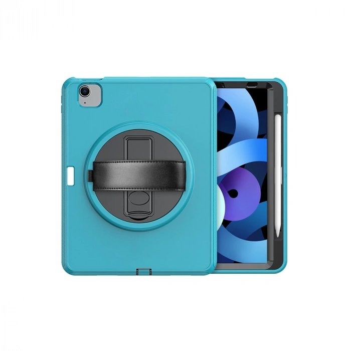 İpad 2022 10.9 (10.nesil) Kılıf Hand Strap Tablet Kılıfı - Turkuaz