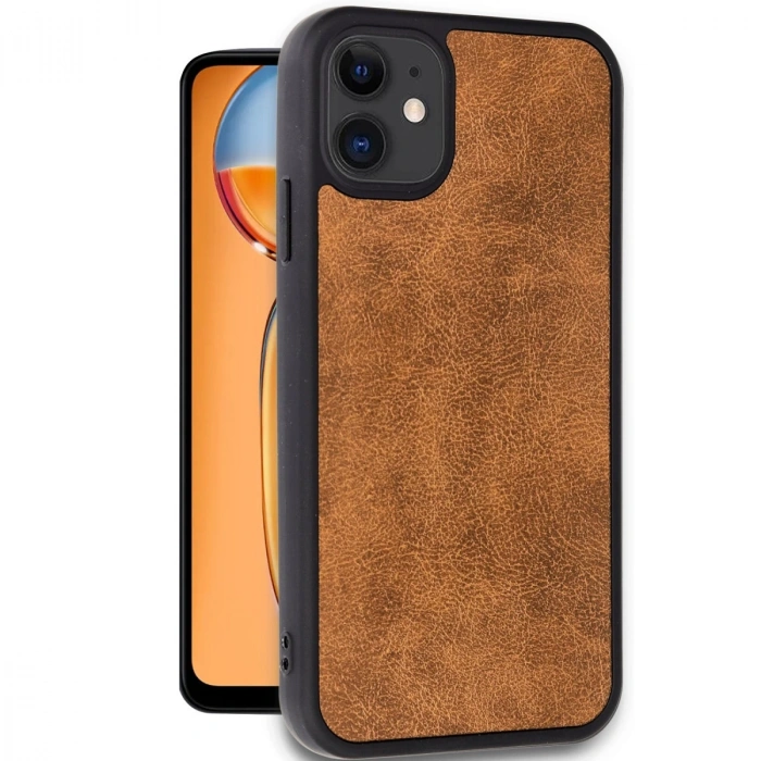 İphone 11 Kılıf Aras Deri Kapak - Taba