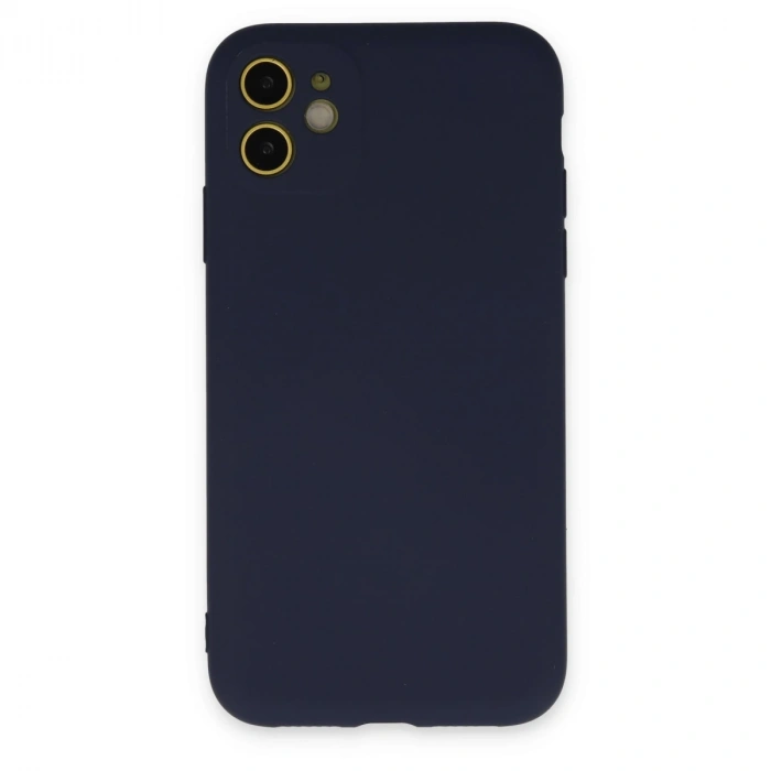 İphone 11 Kılıf Nano İçi Kadife Silikon - Lacivert