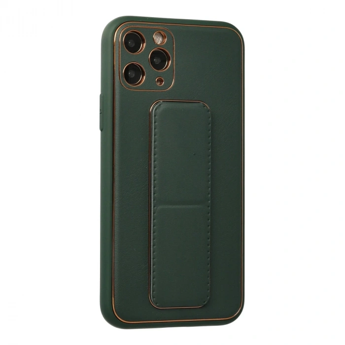 İphone 11 Pro Kılıf Coco Deri Standlı Kapak - Yeşil